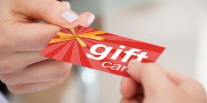 Closeup photo of generic giftcard